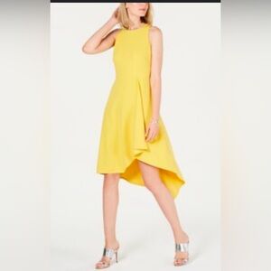 NWT Vince Camuto Yellow Dress Asymmetrical Bottom Size 6